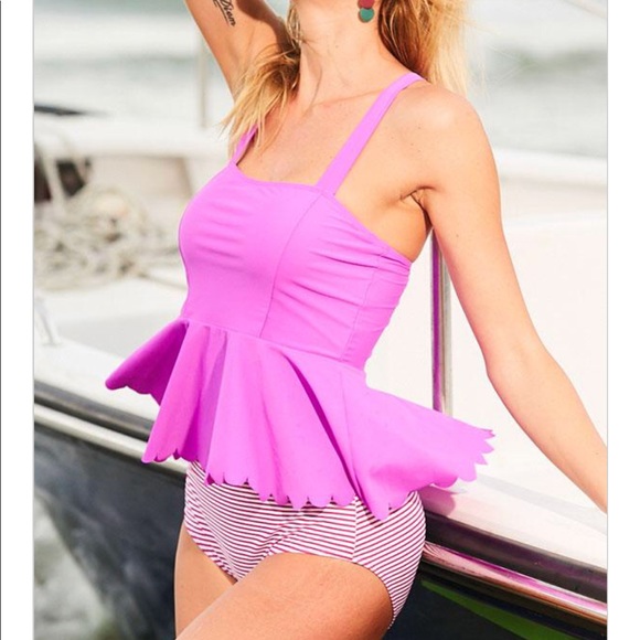 Other - Purple peplum high waisted tankini